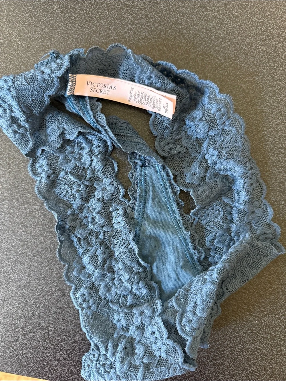 Victoria's Secret Teal Lace Thong Panty